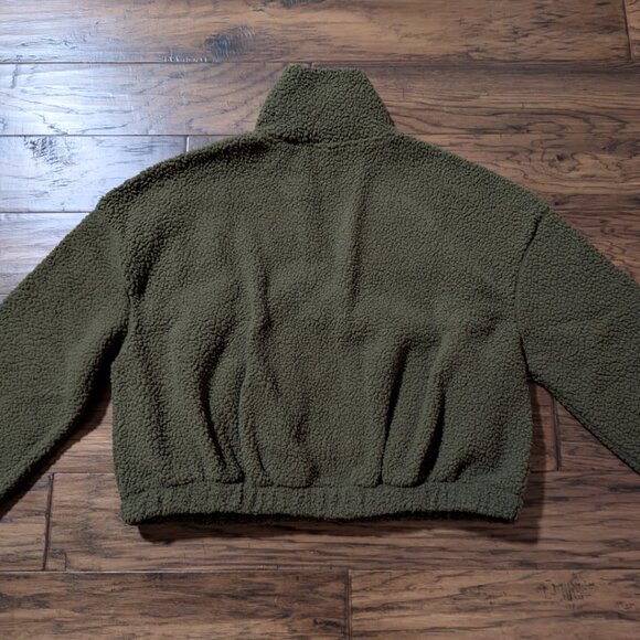 New Old Navy Sherpa fleece zip up funnel neck green size small - Picture 3 of 16